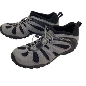 Merrell Chameleon 8 Stretch Mens 10.5 Leather Mesh Hiking Shoes Gray Black